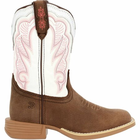 Durango Lil' Rebel Pro Little Kid's Trail Brown and White Western Boot, TRAIL BROWN/WHITE, M, Size 8 DBT0242C